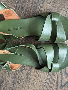 Green Leather Sandals